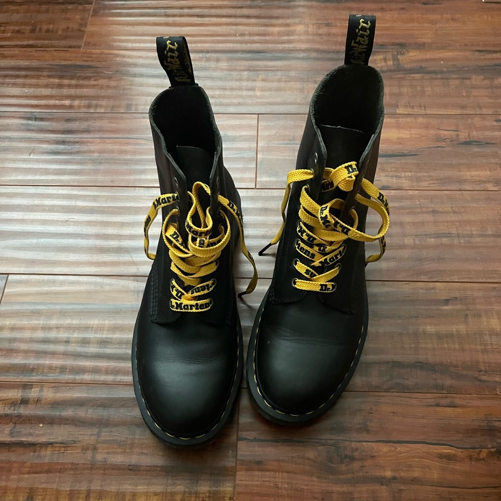 Dr. Martens 8 hole designer boots. Unique very dark blue.